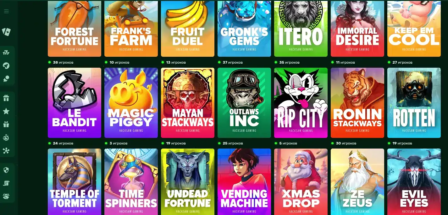 Интерфейс казино Million ультра-темный стол